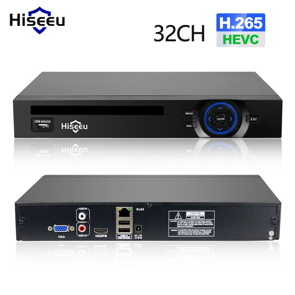 Hiseeu 2HDD 25CH-5MP/32CH-1080P/8CH-4K H.264/H.265 NVR