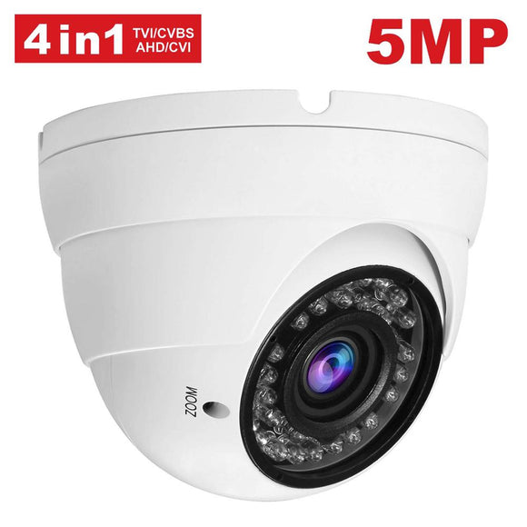 5MP Dome Security Camera 4-in-1 AHD/CVI/TVI/CVBS, 2.8-12mm